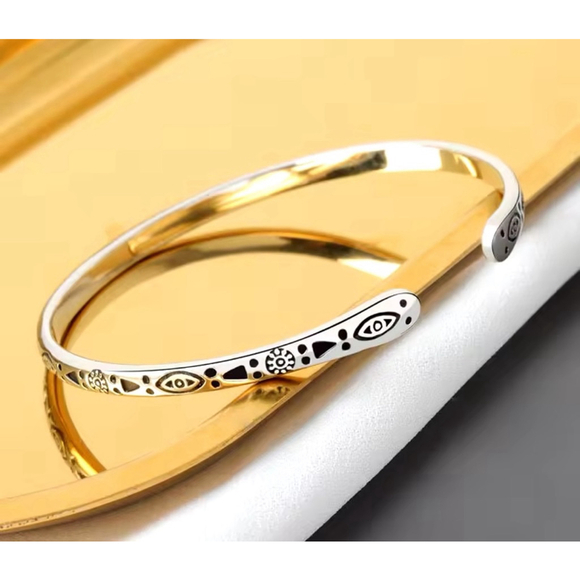 NEW Men’s Unisex Engraved 925 Sterling Silver Adjustable Cuff Bracelet - Picture 13 of 16
